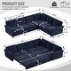 preview thumbnail 81 of 109, Homy Casa Chenille Sleeper Sectional Sofa with Pull-Out Bed