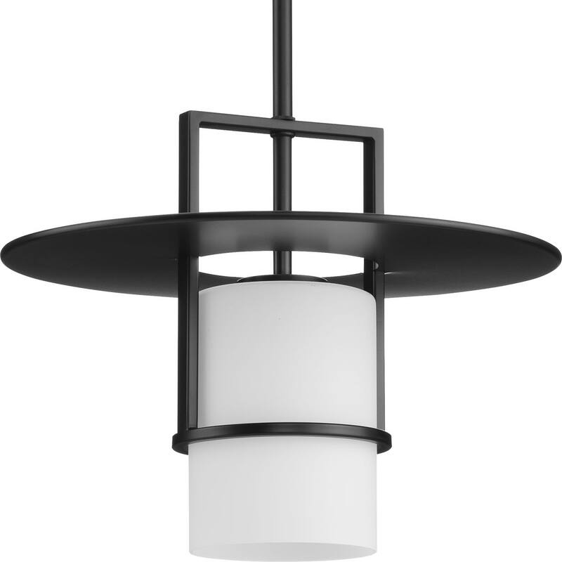 Mystic Collection One-Light Matte Black Contemporary Pendant - 14 in x 14 in x 10.87 in - 14 in x 14 in x 10.87 in