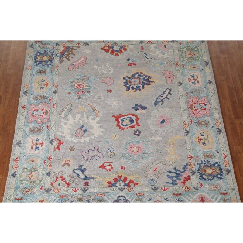 Grey Oushak Oriental Area Rug Handmade Bedroom Wool Carpet - 8'0"x 10'0"
