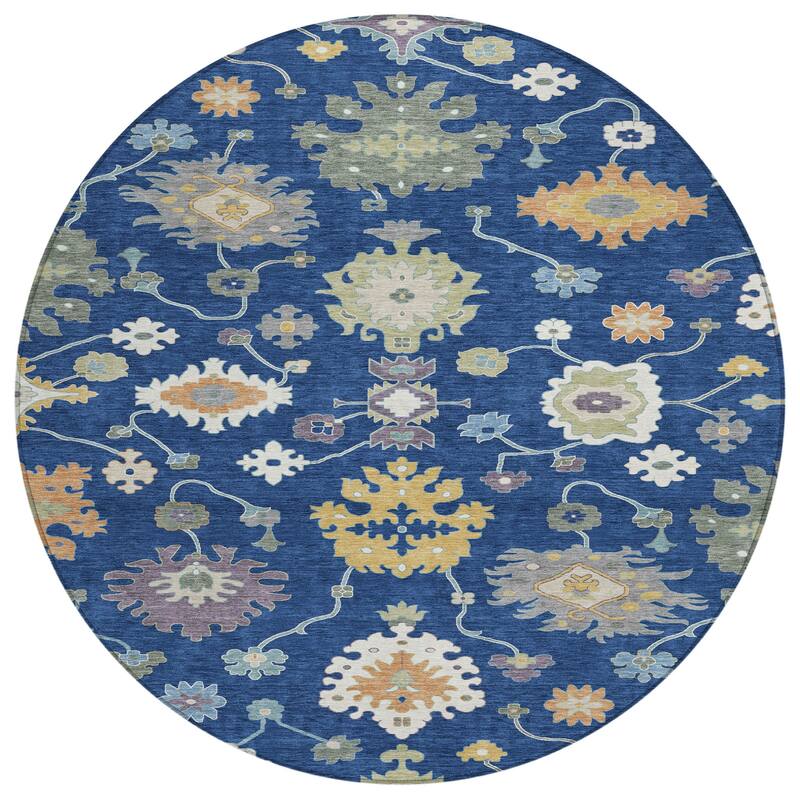 Machine Washable Indoor/ Outdoor Traditonal Delhi Chantille Rug