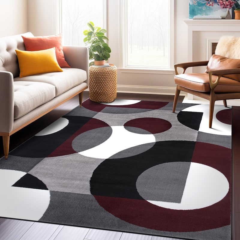 World Rug Gallery Modern Multicolored Geometric Area Rug