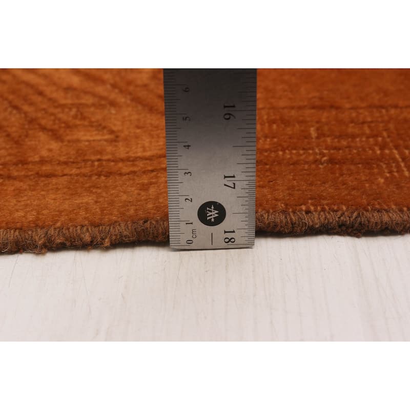 ECARPETGALLERY Hand-knotted Color Transition Burnt Orange Wool Rug - 6'8 x 10'5