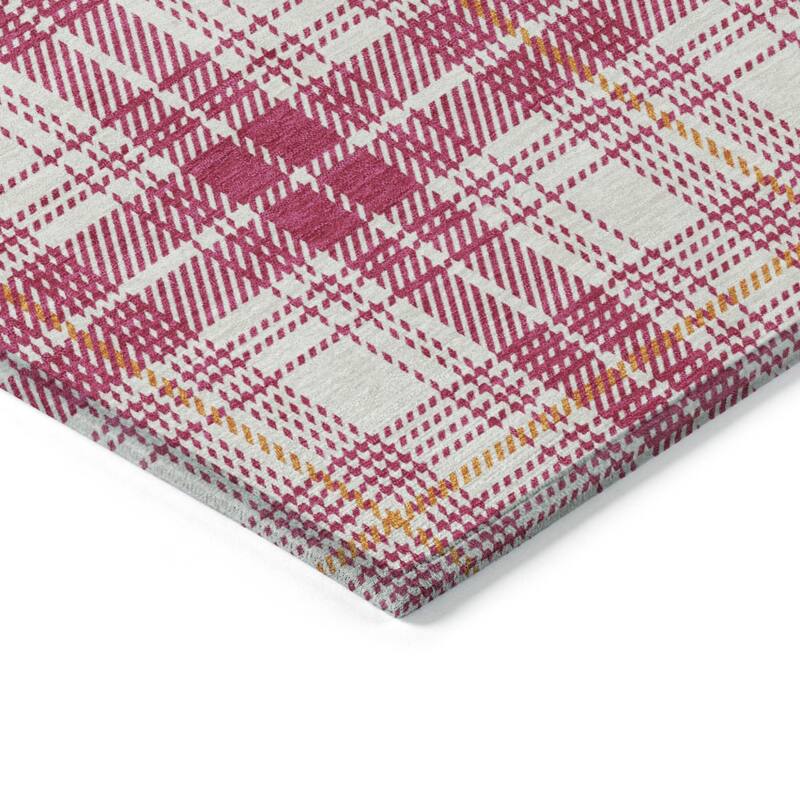 HomeRoots Plaid Transitional Rectangle Outdoor Rug