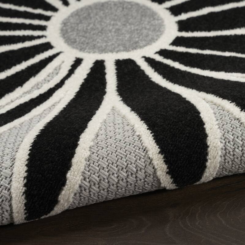 Alfiro Botanic Elegance Sun-Resistant Colors Current & Stylish Outdoor Rug - 3' X 4'