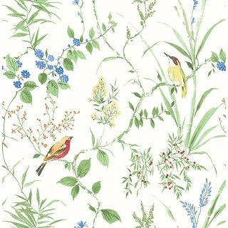 Imperial Garden Green Botanical Wallpaper - 20.5in x 396in x 0.025in