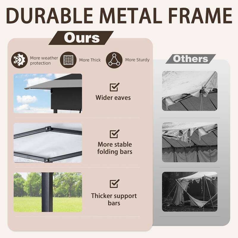 Bezseller 11' x 11' Pop -up Gazebo Tent with Mosquito Netting, Outoor Canopy Tent for Patio Garden Backyard Party