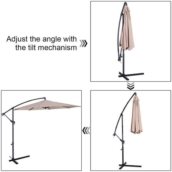 Shop Black Friday Deals On Costway 10 Hanging Umbrella Patio Sun Shade Offset Outdoor Market W T On Sale Overstock 15633695