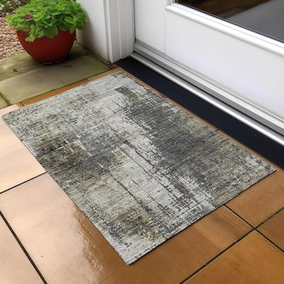 Machine Washable Indoor/ Outdoor Chantille Abstract Ombre Rug