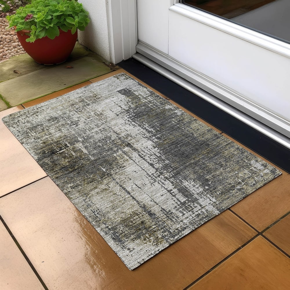 Machine Washable Indoor/ Outdoor Chantille Abstract Ombre Rug