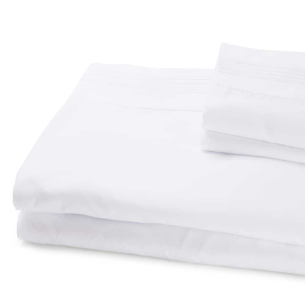 Authentic Hotel and Spa 1800 TC Brushed Microfiber Standard Pillowcase (2PC Set) with 4 Line Embroidery