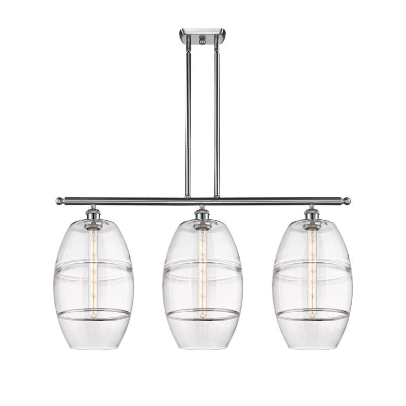 Innovations Lighting 516-3I-19-37 Vaz Linear Vaz 3 Light 37" Wide - Brushed Satin Nickel / Clear