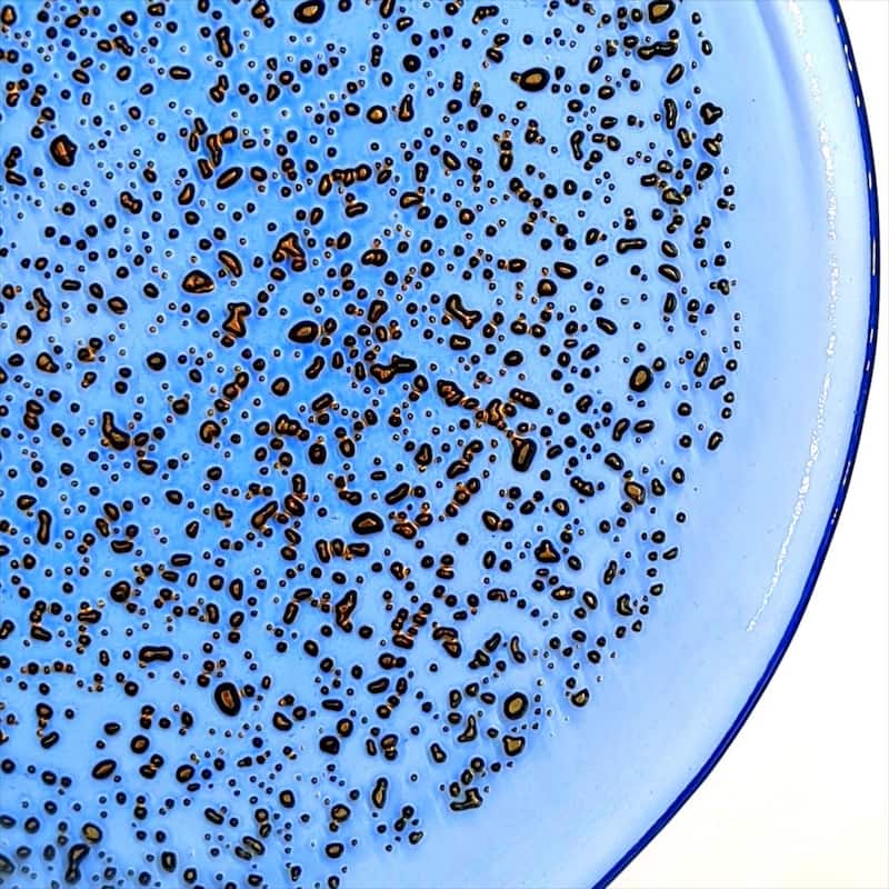 11 Inch Glass Pebble Pattern with Shimmering Effect Dinner Plate Perfect Centerpiece for Dining Table - 11”D x 11”W x 0.5”H