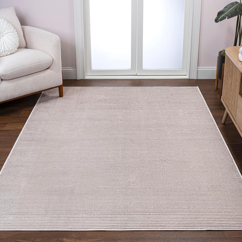 JONATHAN Y Athens Modern Minimalist Pinstripe High-Low Rug