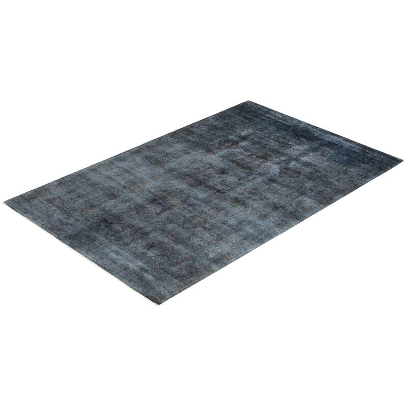 Fine Vibrance One-of-a-Kind Hand-Knotted Area Rug - Gray, 6' 2" x 9' 5" - 6' 2" x 9' 5"