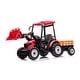 preview thumbnail 17 of 20, 24V Pedal Tractor with Working Loader, Backhoe Digger, and Trailer for Kids, Electric Ride-On Construction Vehicle Red