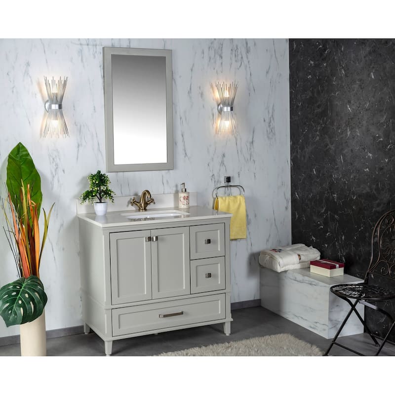Nera Collection 36'' Grey Bathroom Vanity