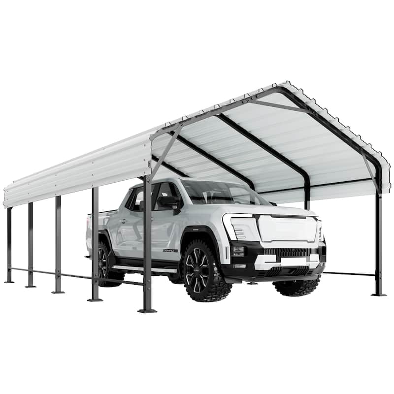 Futzca 12x20 ft Metal Carport, Outdoor Shelter Canopy