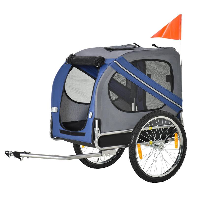 Bike Trailer Cargo Cart for Dogs & Pets with 3 Entrances Large Wheels