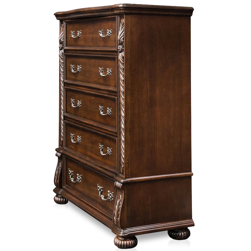 Ulis Traditional Brown Solid Wood 5-Drawer Chest by Furniture of America
