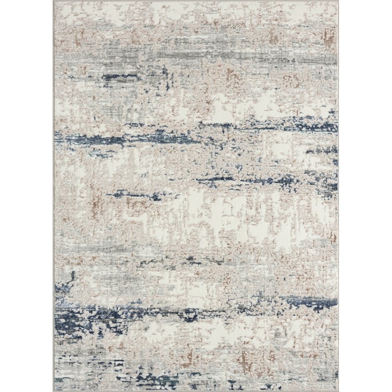 Ava Modern Abstract Performance Indoor Area Rug by Sevita - 2'2" x 3' - Grey/Blue