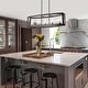 preview thumbnail 7 of 21, 5-Light Mid-Century Modern Industrial Linear Kitchen Island Pendant Vintage Rectangle Glass Chandelier
