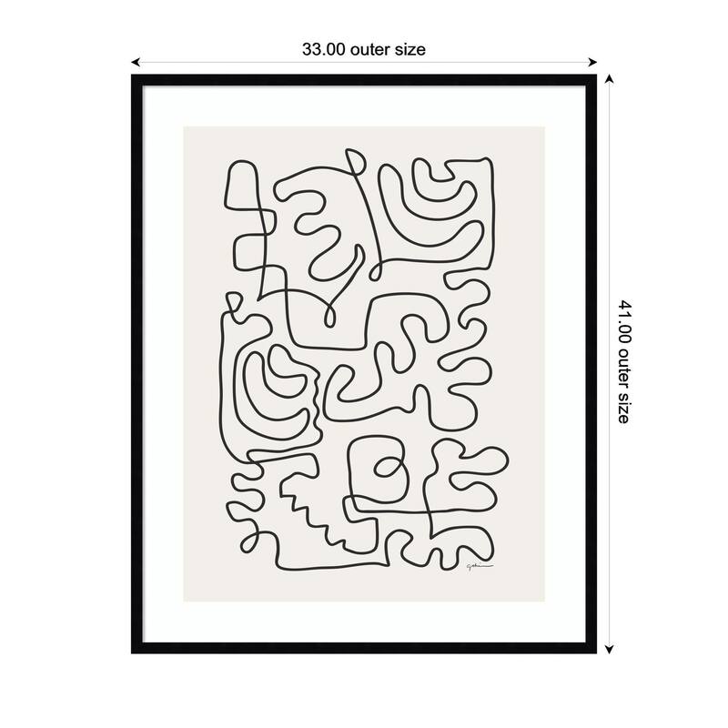 Kate and Laurel Connected Lines by Gabrielly Guedes Framed Wall Art Print