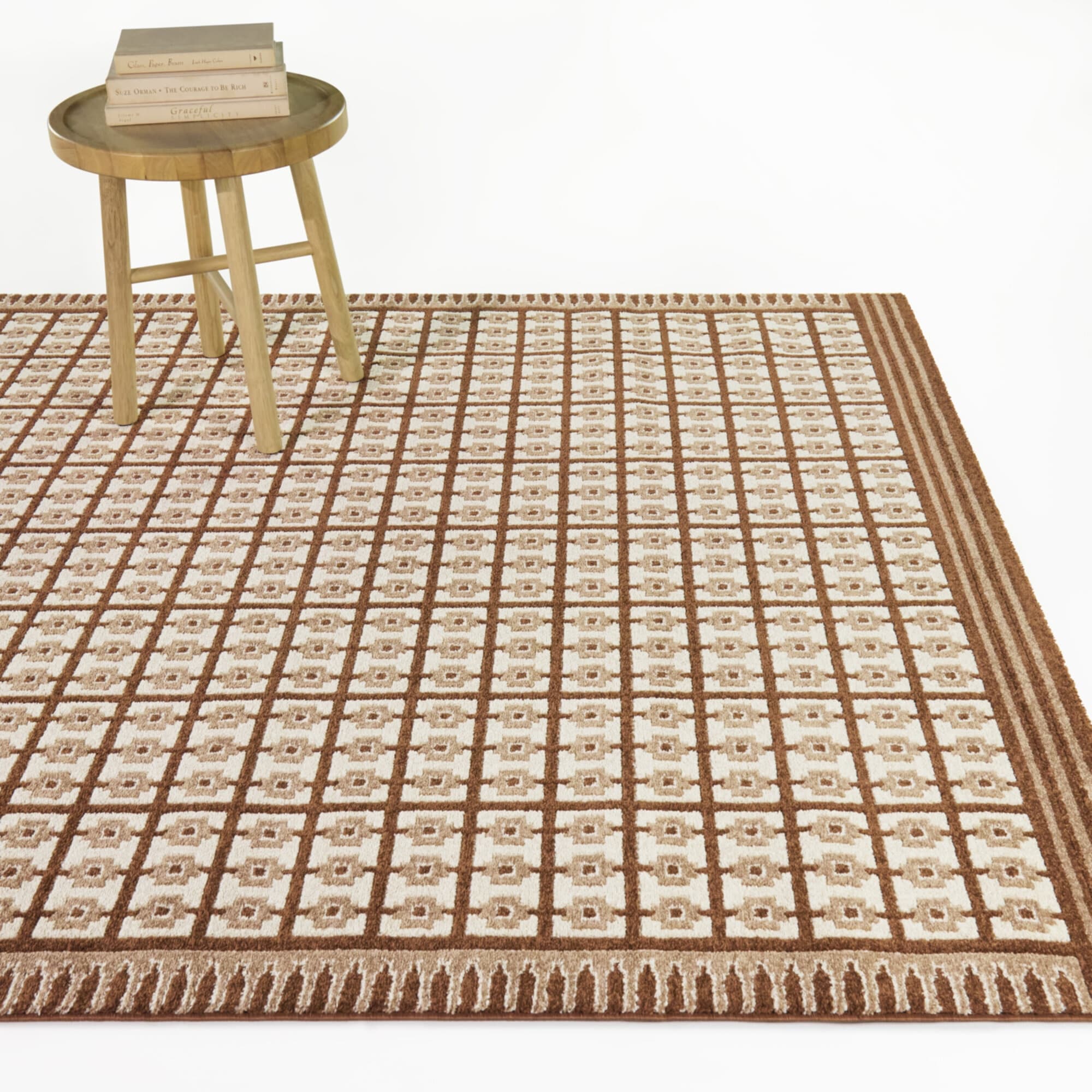 Pompeo Boho Grid Area Rug