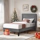 preview thumbnail 16 of 68, VECELO Twin Size Kids Beds Set of 2 Adjustable Headboard Soft Upholstered Headboard with Rivet Detail 8" Underbed Storage