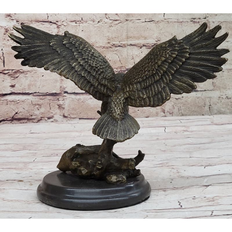 Antoine Barye Flying American Bald Eagle Art Deco Bronze Sculpture Statue Figurine