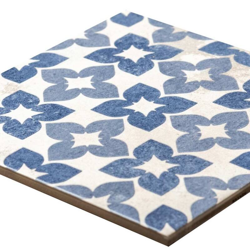 The Tile Life Phlox 8x8 Blue Porcelain Floor & Wall Tile