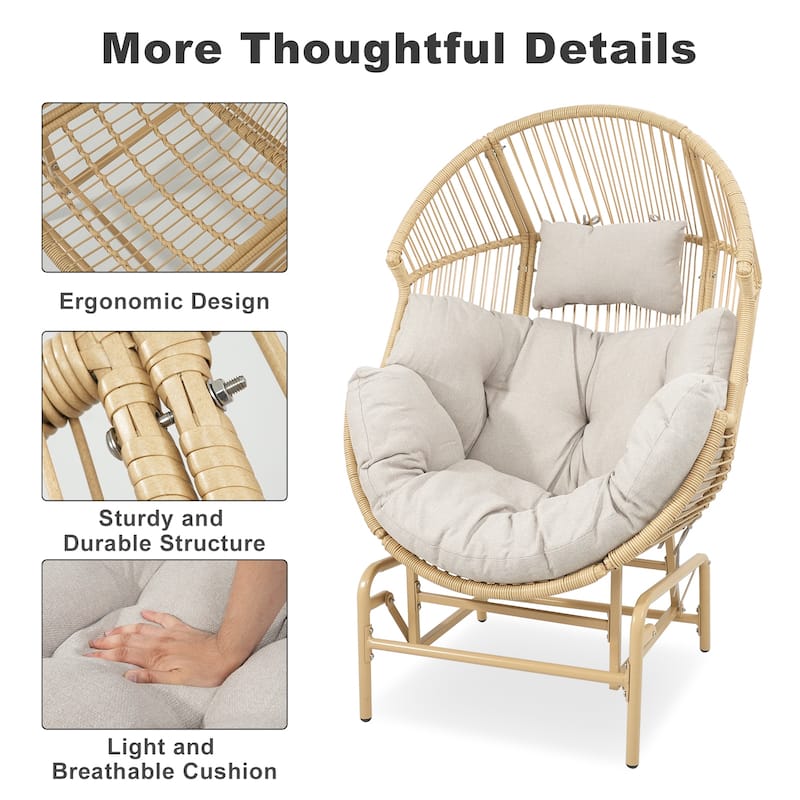 Gymojoy Outdoor Oversized Egg Basket Rocking Chair