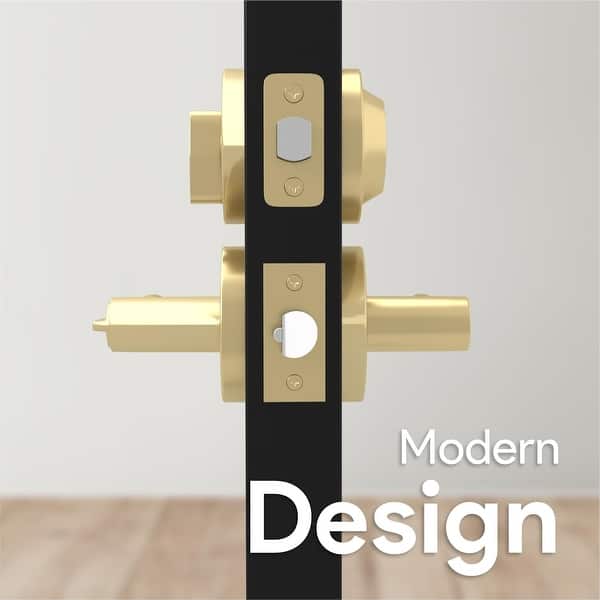EHOMEWARE Satin Brass Double Front Door Handle Set, Gold Exterior Door Lock | Gold Square Door Lever and Single Cylinder Deadbolt Combo | Reversible for Side by Side Entrance Exterior Doors EHOMEWARE Satin Brass Double Front Door Handle Set, Gold Exterior Door Lock | Gold Square Door Lever and Single Cylinder Deadbolt Combo | Reversible for Side by Side Entrance Exterior Doors