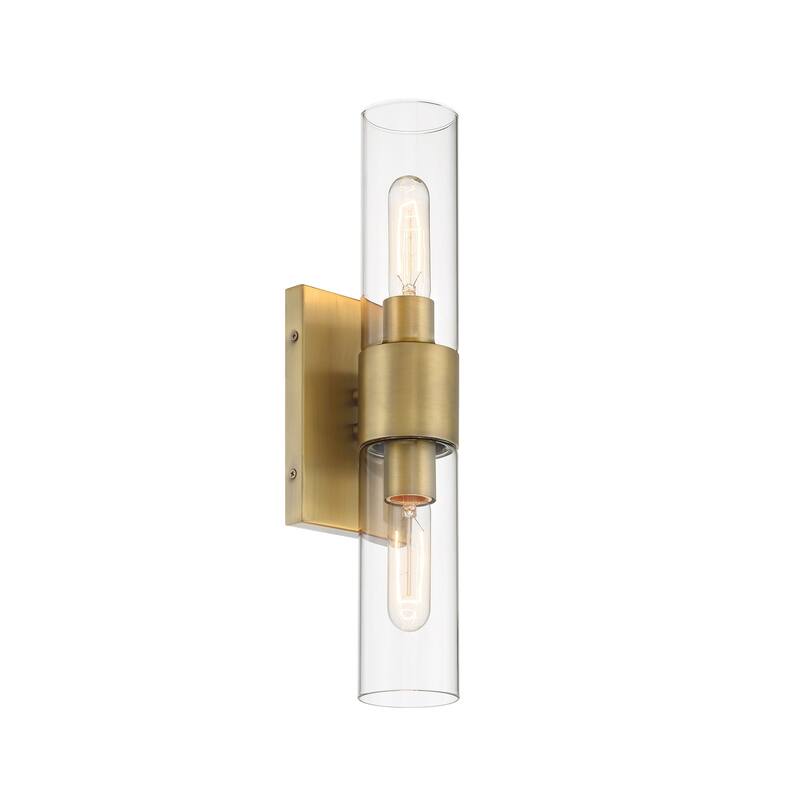 Anton 17.5 in. 2-Light Old Satin Brass Transitional Wall Sconce Light