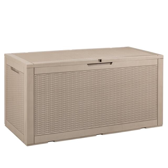 Lacoo 100-120 Gallon Patio Storage Box All Weather Plastic Deck Box