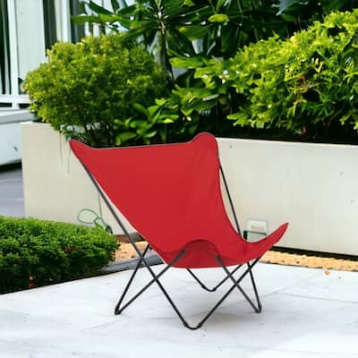 Folding Butterfly Lounge Chair Wide Seat for Camping or Patio Use