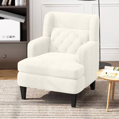Upholstered Accent Chair Tufted Armchair for Living Room and Bedroom