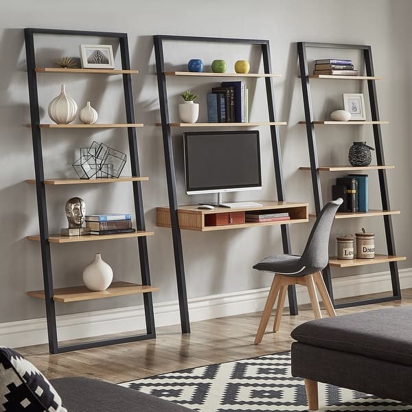 slide 2 of 32, Ranell Leaning Ladder Shelves by iNSPIRE Q Modern
