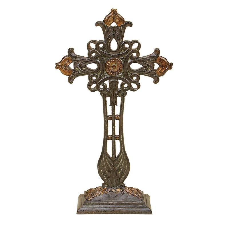 Metal Biblical Cross Decorative Sculpture - Copper - Roche River Decor - Copper