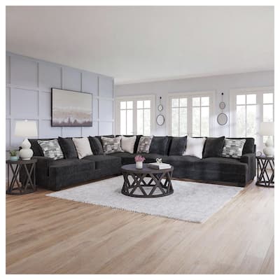 Signature Design by Ashley Lavernett Charcoal 4-Piece Sectional - 170"W x 131"D x 40"H