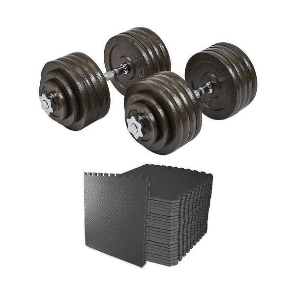Exercise mat shop and weights