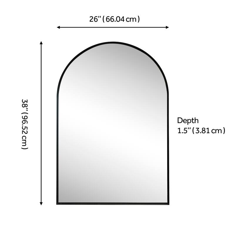 JONATHAN Y Elodie Arched Metal Framed Wall Mounted Mirror