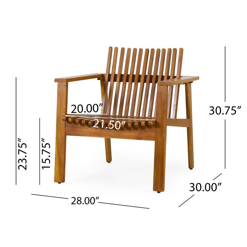 Monarch Outdoor Acacia Wood Outdoor Slatted Club Chair by Christopher Knight Home