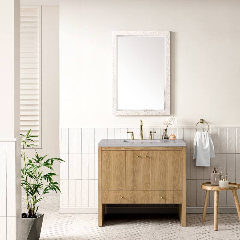James Martin Vanities Hudson 36" Single Vanity, Light Natural Oak