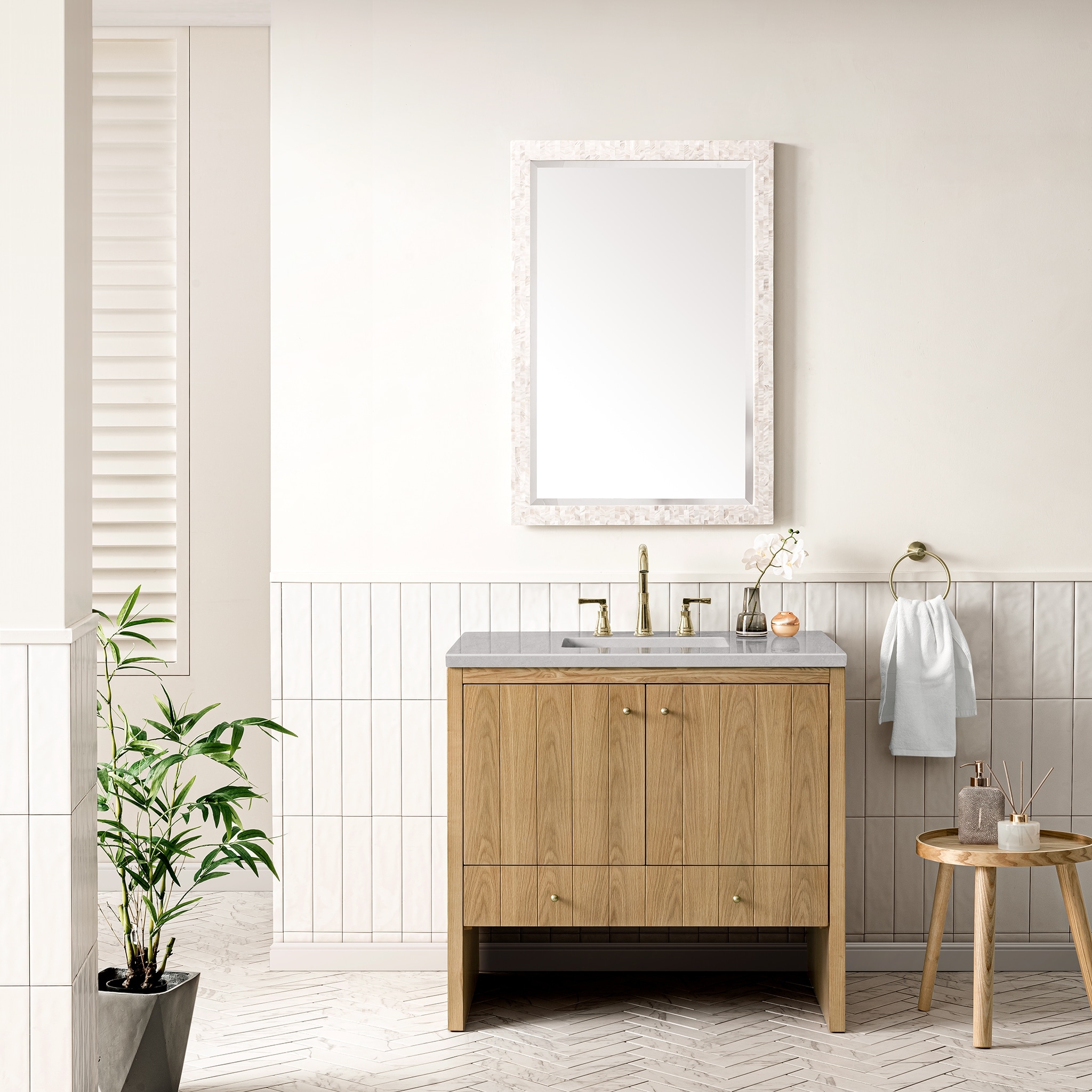James Martin Vanities Hudson 36" Single Vanity, Light Natural Oak