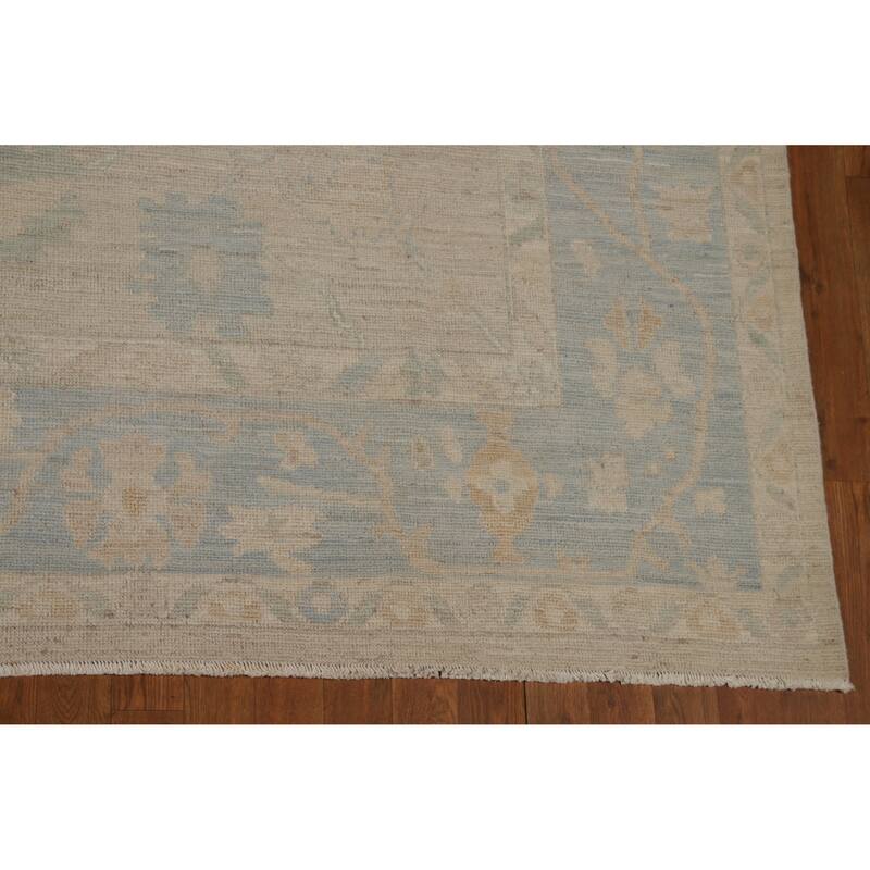 Hand Knotted Oriental 100% Wool Carpet Transitional All-Over Beige & Ivories Oushak Area Rug - 10' 0'' X 8' 0''