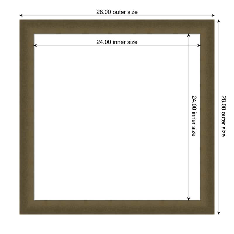 Amanti Art Blaine Light Bronze Narrow Framed Dry Erase Magnetic Board - 28 x 28 in