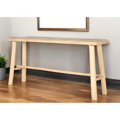 HomeRoots 66" Light Brown Solid Wood Trestle Console Table - 66' X '30.75' X '16