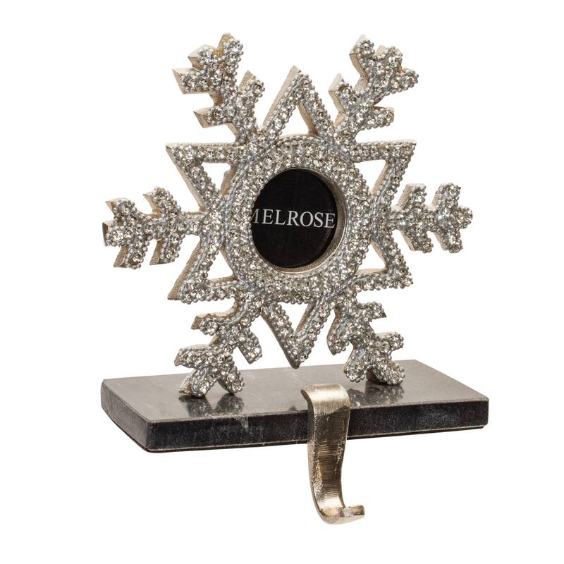 Snowflake Photo Frame Christmas Stocking Holders - 8.25" - Set of 2