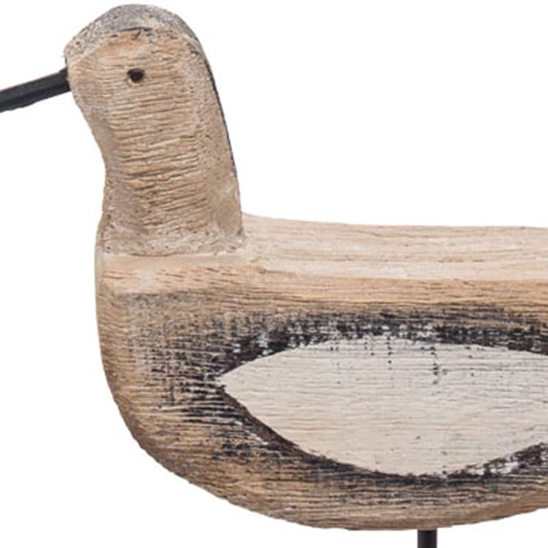 Foreside Home & Garden Rustic Bird Wood Sculpture Table Top Décor - 0.75x5.5x10