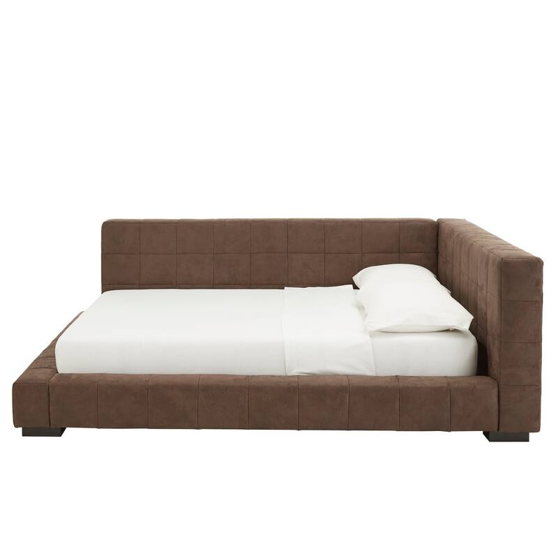 Basingstoke Brown Fabric Full Size Lounger by iNSPIRE Q Modern